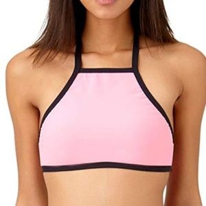 Anne Cole Beach Bound Solid High Neck Bra Swim Top